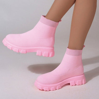 Fashion Ankle Boot Low Heel Sock Boots For Women