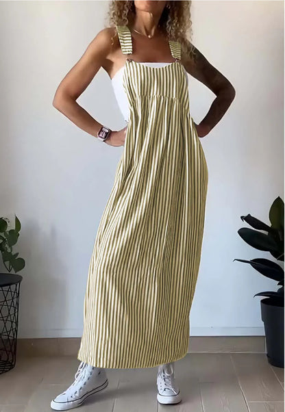 Summer Women's Fashion Striped Overall Dress