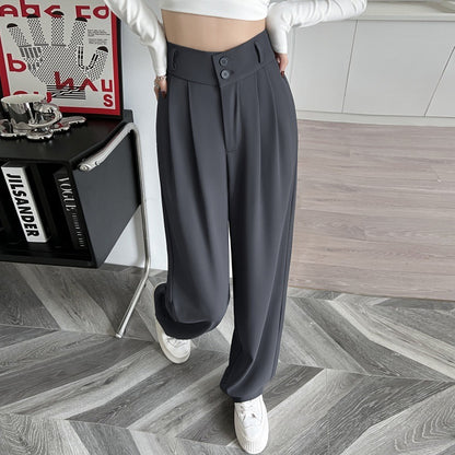 High-grade Suit Drooping Wide-leg Pants Loose Draggle-tail Trousers