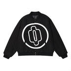 Full Printed Embroidered Cotton-padded Coat Simple Stitching Baggy Coat