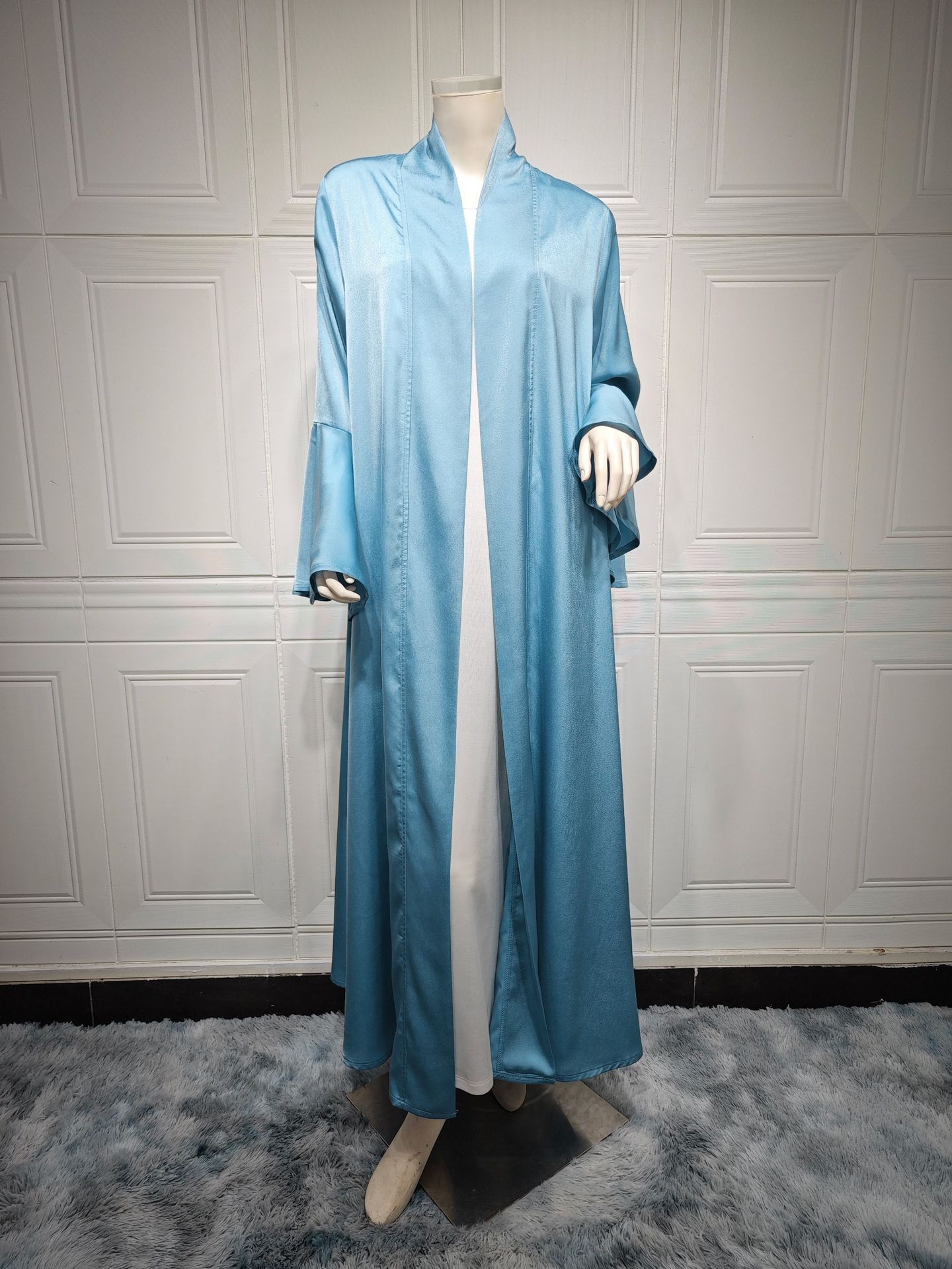 Ruffle Sleeve Solid Color Inverness Middle East Soft Dress