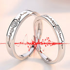 Heartbeat Couple Ring Sterling Silver Jewelry