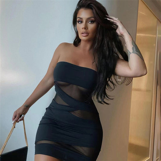 New Women's Fashion Chest-wrapped Off-neck Slim-fit Hip-wrapped Dress Women