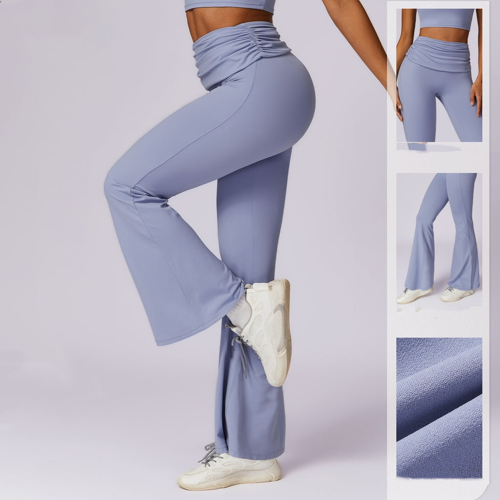 Quick-dry Hip Raise Yoga Pants Nude Feel Casual Wide Leg