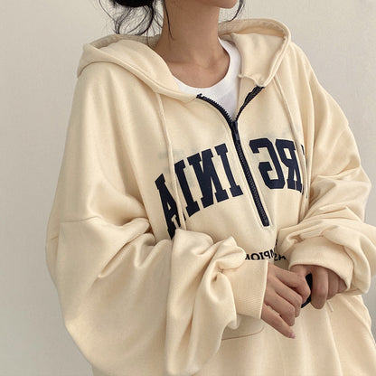 Casual Letters Hooded Pullover Women