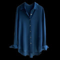 Women's Retro Fashion Satin Drape Long Sleeved Shirt