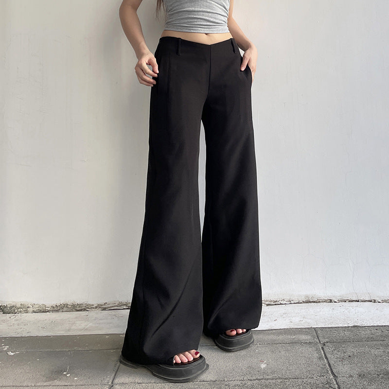 V-shaped Waist Head Draped Suit Wide Leg Casual Trousers