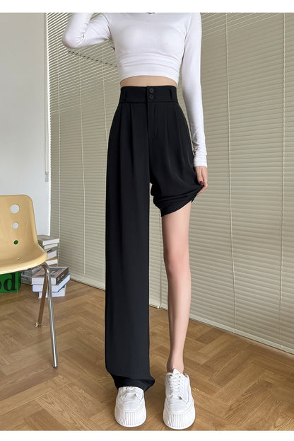 High-grade Suit Drooping Wide-leg Pants Loose Draggle-tail Trousers