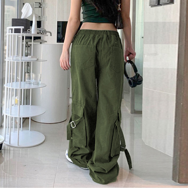 Ins Ribbon Workwear Casual Pants