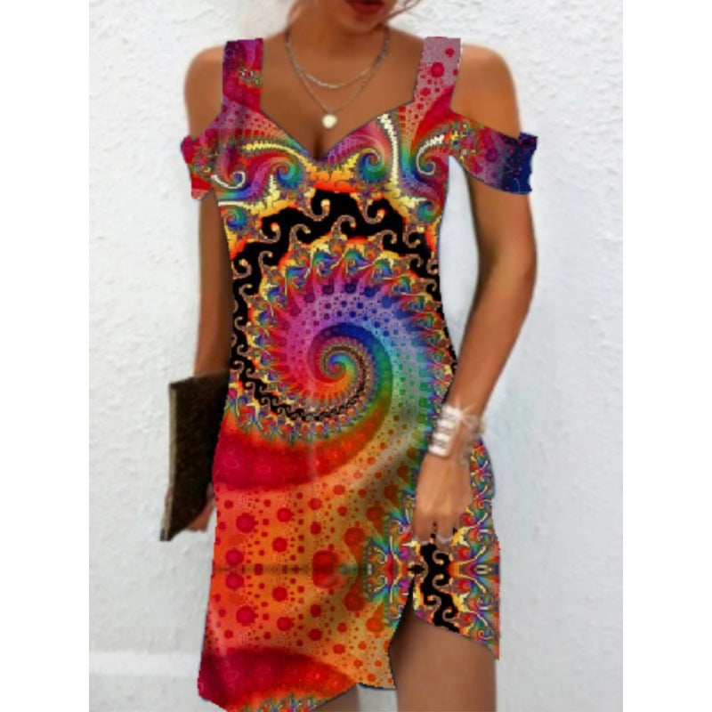 Cross-border European And American Women's Summer Foreign Trade New Printing Elegant Dress