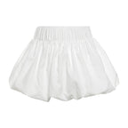 Pure Color All-matching Puffy High Waist Ultra Short Skirt