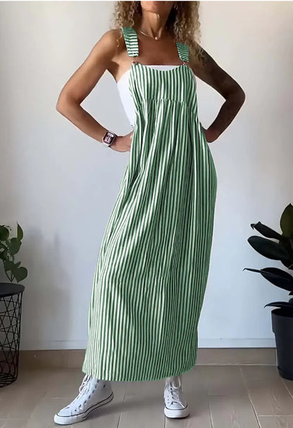 Summer Women's Fashion Striped Overall Dress