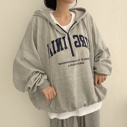 Casual Letters Hooded Pullover Women