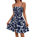 Printed Waist-controlled Sexy Tube Top Strappy Dress
