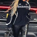 Women's Street Fashion Motorcycle Print Jacket