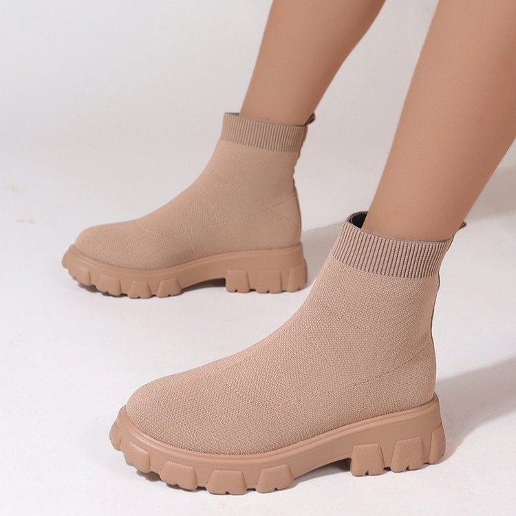 Fashion Ankle Boot Low Heel Sock Boots For Women