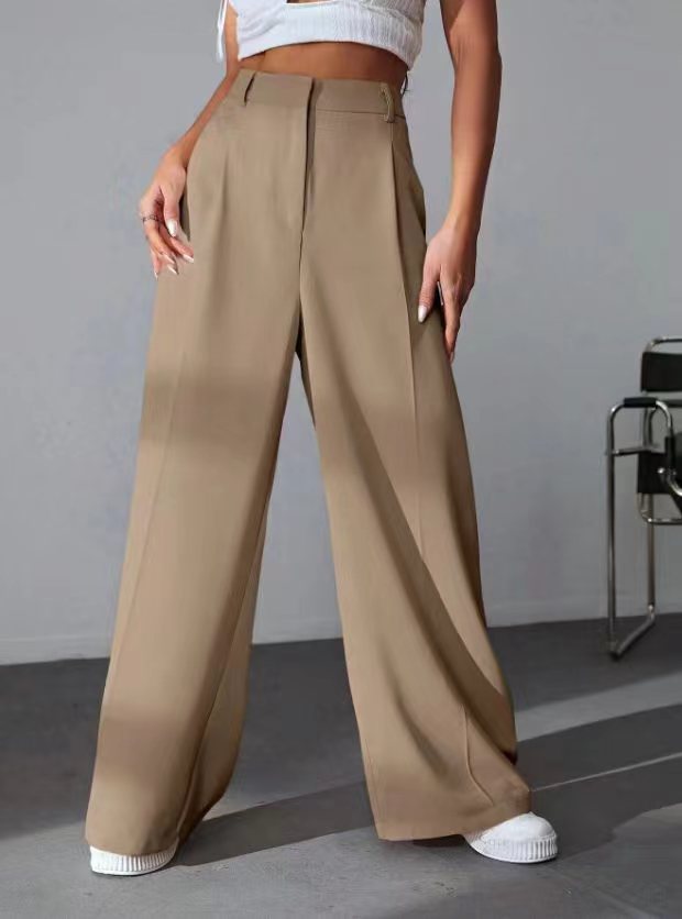 Wide Leg High Waist Slimming Loose Drooping Straight Mop Pants