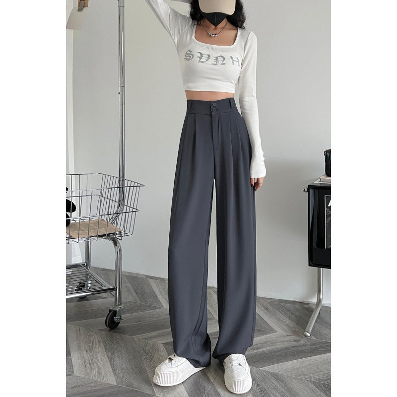 High-grade Suit Drooping Wide-leg Pants Loose Draggle-tail Trousers